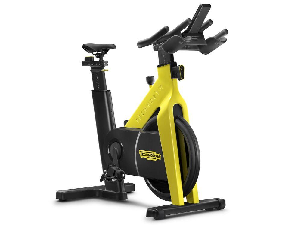 technogym group cycle yellow front view